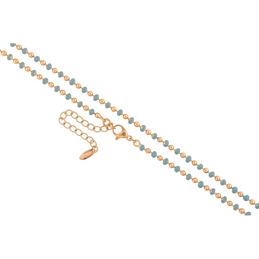 Цепочка Xuping цвет Позолота 18K "Плетение Перлина с голубой эмалью" длинна 45-50см х 2-3мм фото №1 Цепочка Xuping цвет Позолота 18K "Плетение Перлина с голубой эмалью" длинна 45-50см х 2-3мм фото №1