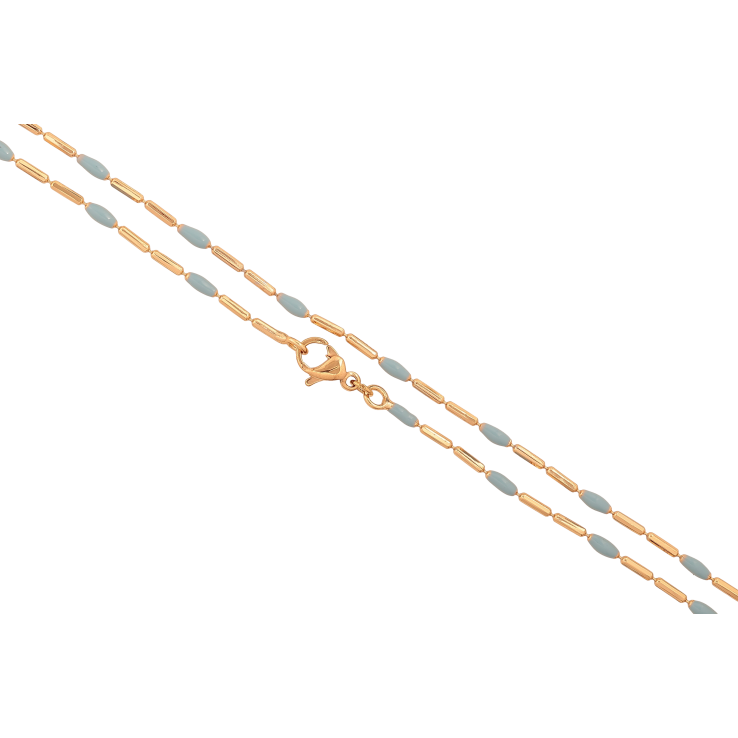 Ланцюжок Xuping колір Позолота 18K "Плетіння Перліїну з блакитною емаллю" довжина 45см х 1-2мм фото №17