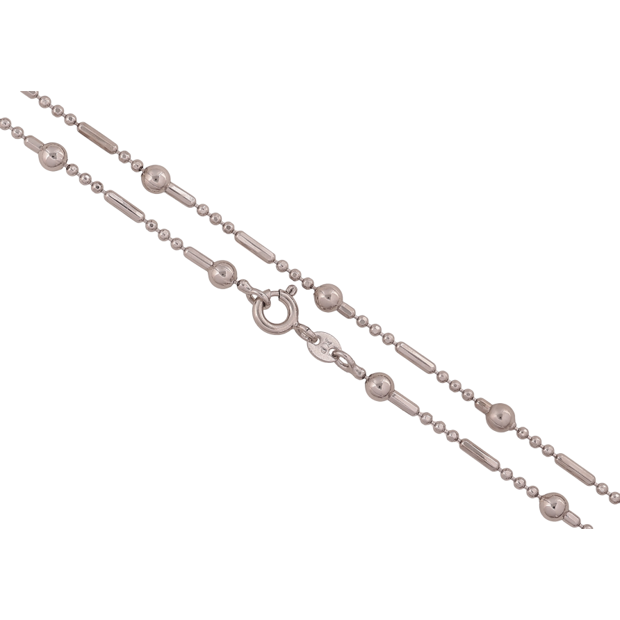Цепочка Xuping цвет Родий "Плетение Перлина с бусинами" длина 45см х 1.5-3мм фото №1 Цепочка Xuping цвет Родий "Плетение Перлина с бусинами" длина 45см х 1.5-3мм фото №1