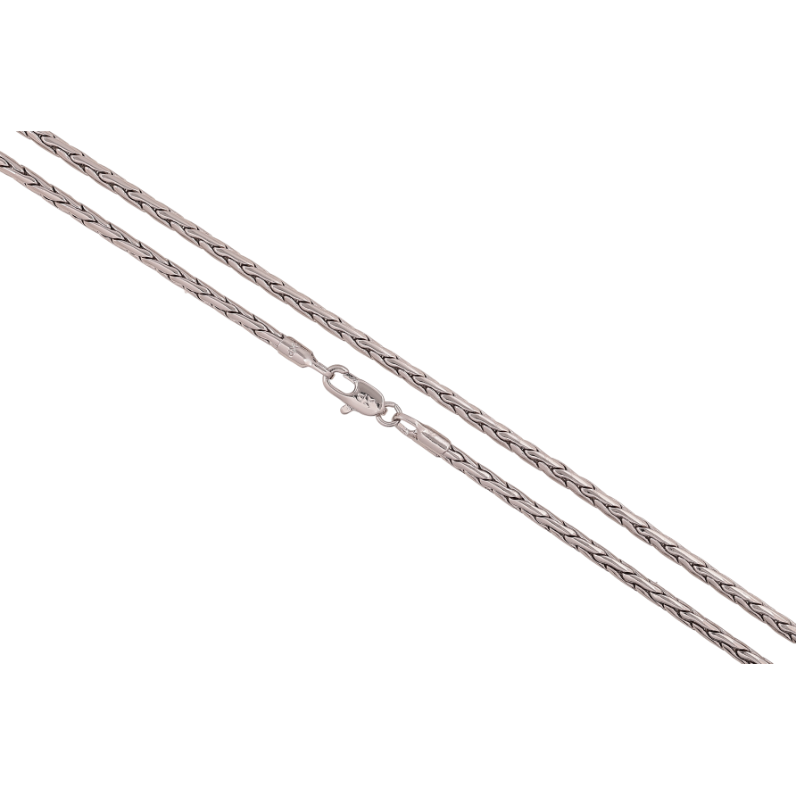 Ланцюжок Xuping колір Родій "Плетіння Колосок" довжина 50см х 2мм фото №1