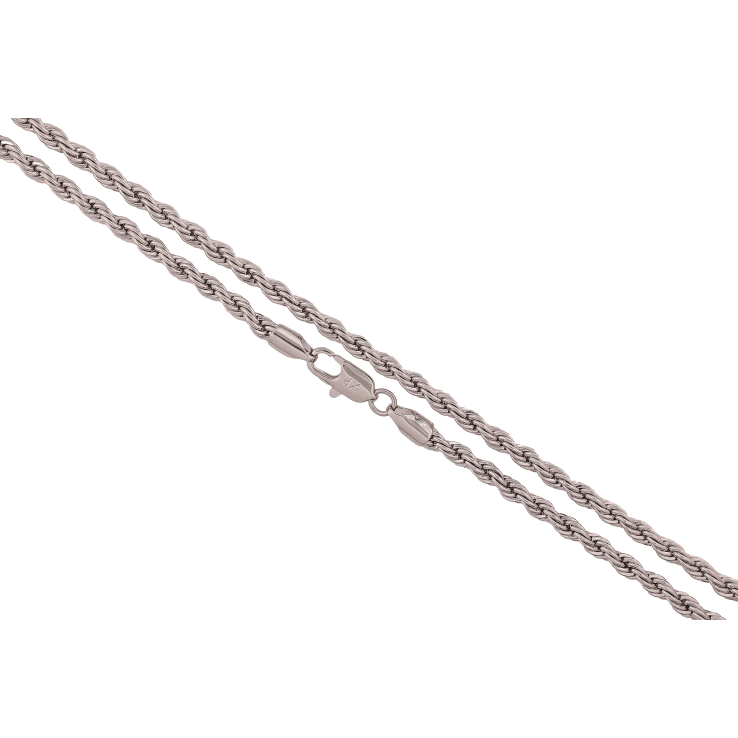 Ланцюжок Xuping колір Родій "Плетіння Мотузка" довжина 51см х 4мм фото №5