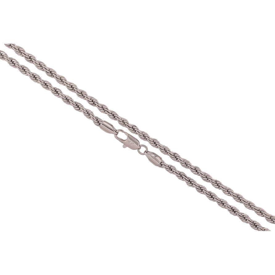 Ланцюжок Xuping колір Родій "Плетіння Мотузка" довжина 51см х 4мм фото №1