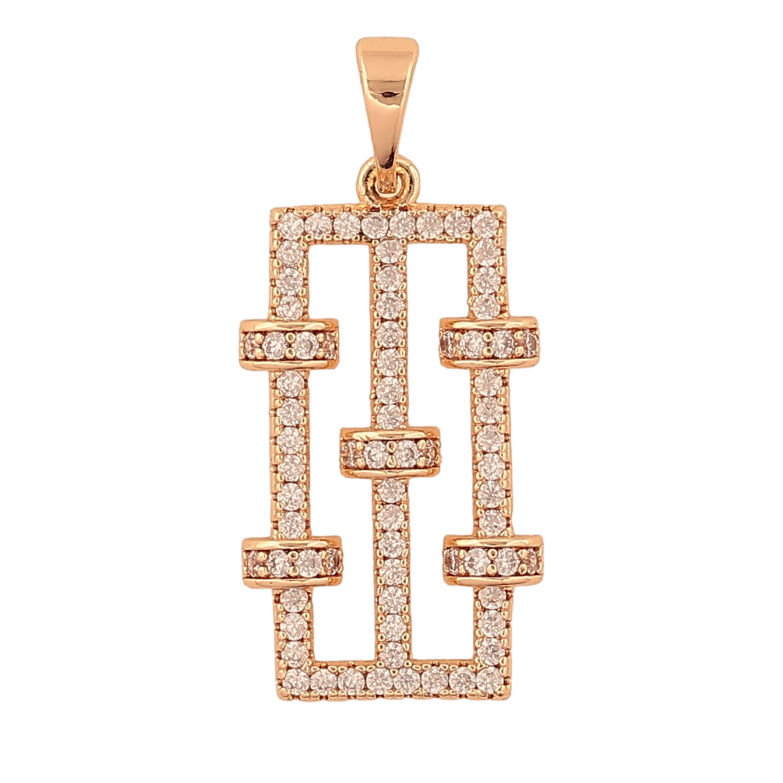 Кулон Xuping M&L колір 18K "Візерунок з інкрустацією кристалами" для ланцюжка до 5мм фото №2