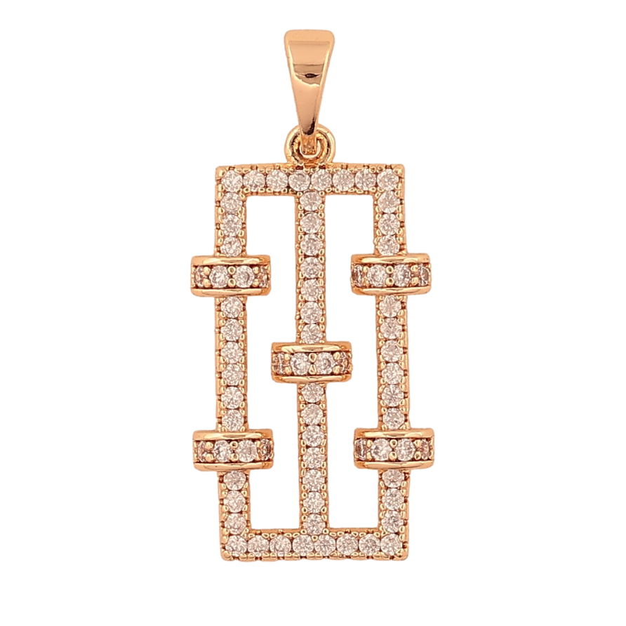 Кулон Xuping M&L колір 18K "Візерунок з інкрустацією кристалами" для ланцюжка до 5мм фото №1