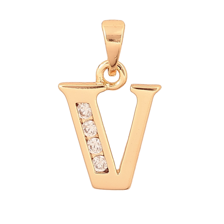 Кулон Xuping M&L колір 18K "Літера V" для ланцюжка до 5мм фото №1