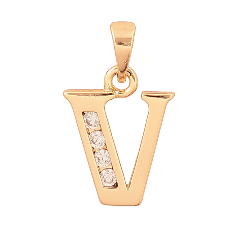 Кулон Xuping M&L колір 18K "Літера V" для ланцюжка до 5мм фото №1 Кулон Xuping M&L колір 18K "Літера V" для ланцюжка до 5мм фото №1