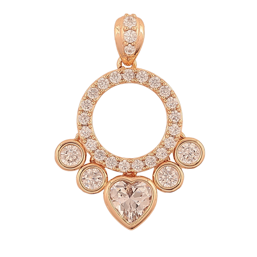 Кулон Xuping M&L колір 18K "Візерунок з кристалами" для ланцюжка до 4мм фото №1