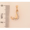 Кулон Xuping цвет Позолота 18K "Буква J с кристаллами" для цепочки до 5мм фото №3