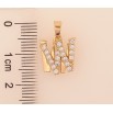 Кулон Xuping цвет Позолота 18K "Буква W с кристаллами" для цепочки до 5мм фото №2