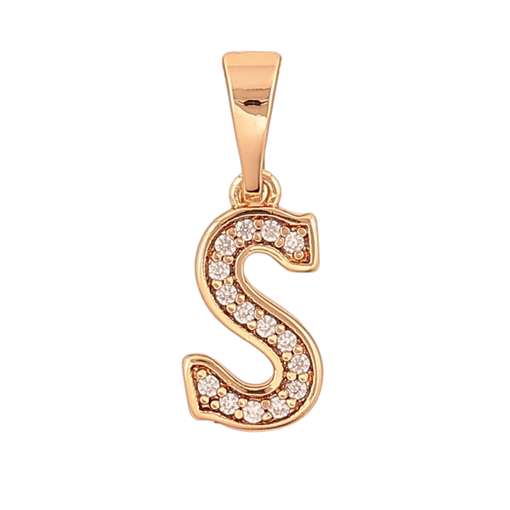 Кулон Xuping цвет Позолота 18K "Буква S" для цепочки до 5мм фото №5