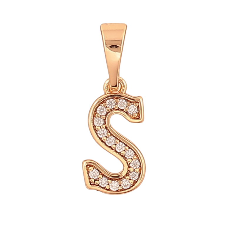 Кулон Xuping колір Позолота 18K "Літера S" для ланцюжка до 5мм фото №1