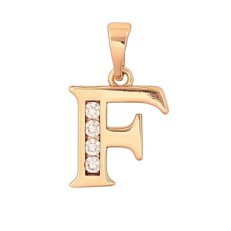 Кулон Xuping цвет Позолота 18K "Буква F" для цепочки до 5мм фото №4 Кулон Xuping цвет Позолота 18K "Буква F" для цепочки до 5мм фото №4