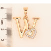 Кулон Xuping цвет Позолота 18K "Буква W с сердечком" для цепочки до 7мм фото №2