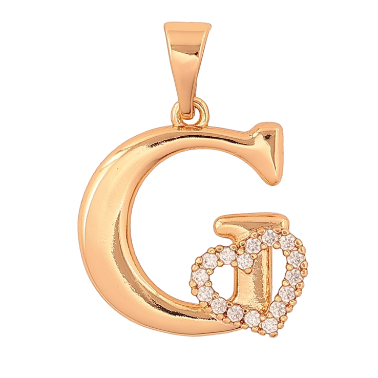 Кулон Xuping цвет Позолота 18K "Буква G с сердечком" для цепочки до 7мм фото №11