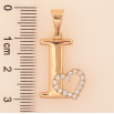 Кулон Xuping цвет Позолота 18K "Буква I с сердечком" для цепочки до 7мм фото №2 Кулон Xuping цвет Позолота 18K "Буква I с сердечком" для цепочки до 7мм фото №2