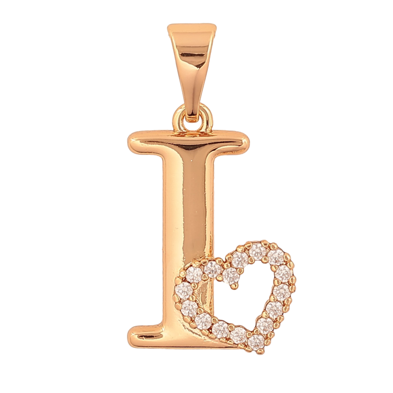Кулон Xuping колір Позолота 18K "Літера I з серцем" для ланцюжка до 7мм фото №1 Кулон Xuping колір Позолота 18K "Літера I з серцем" для ланцюжка до 7мм фото №1