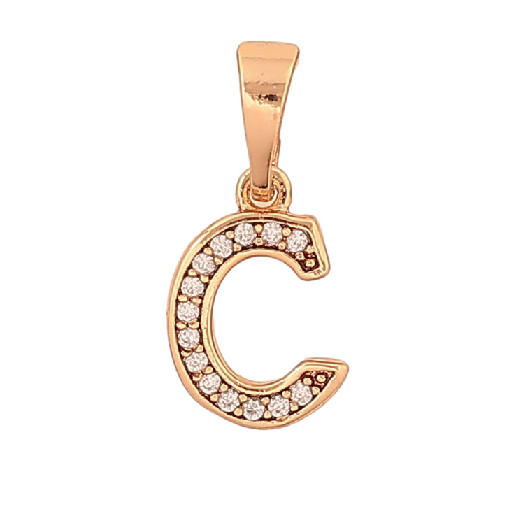 Кулон Xuping цвет Позолота 18K "Буква С" для цепочки до 5мм фото №3