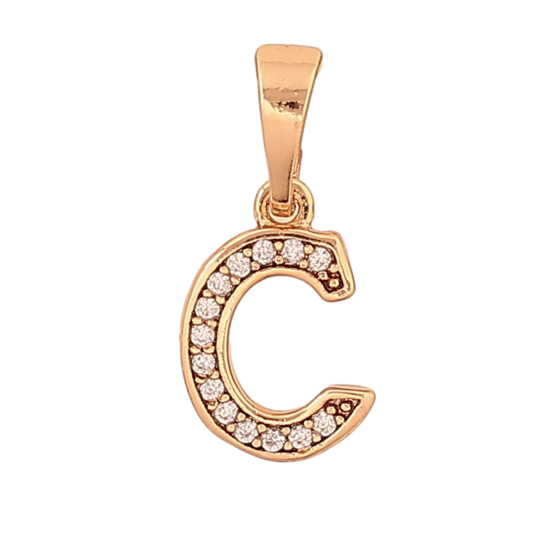 Кулон Xuping колір Позолота 18K "Літера С" для ланцюжка до 5мм фото №1