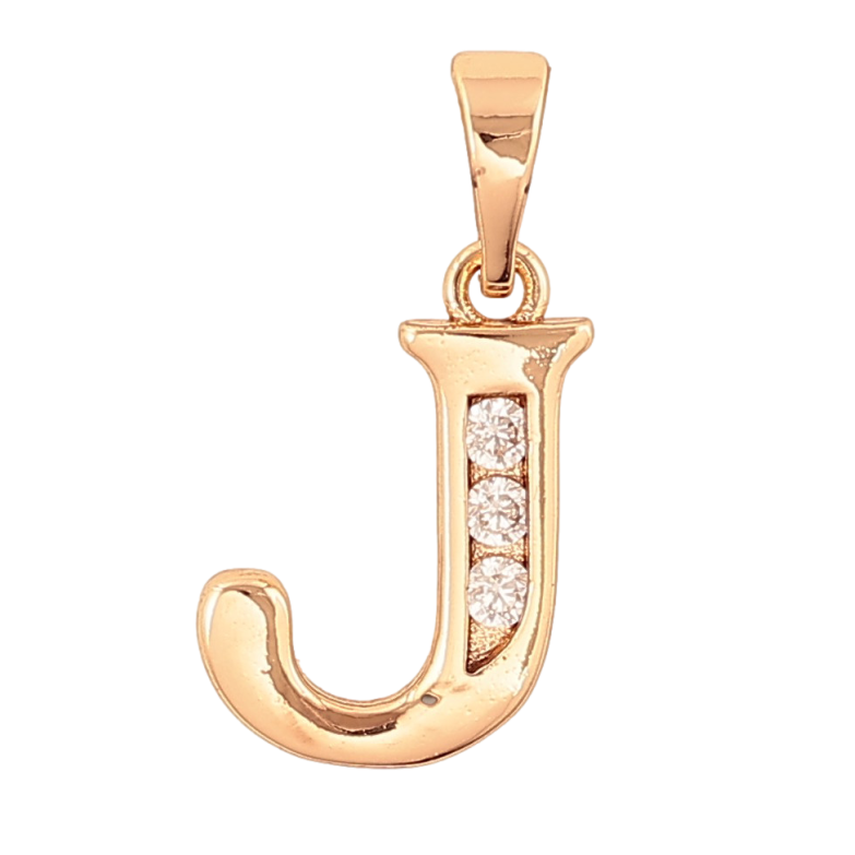 Кулон Xuping цвет Позолота 18K "Буква J" для цепочки до 5мм фото №1