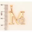 Кулон Xuping цвет Позолота 18K "Буква M с сердечком" для цепочки до 7мм фото №2 Кулон Xuping цвет Позолота 18K "Буква M с сердечком" для цепочки до 7мм фото №2