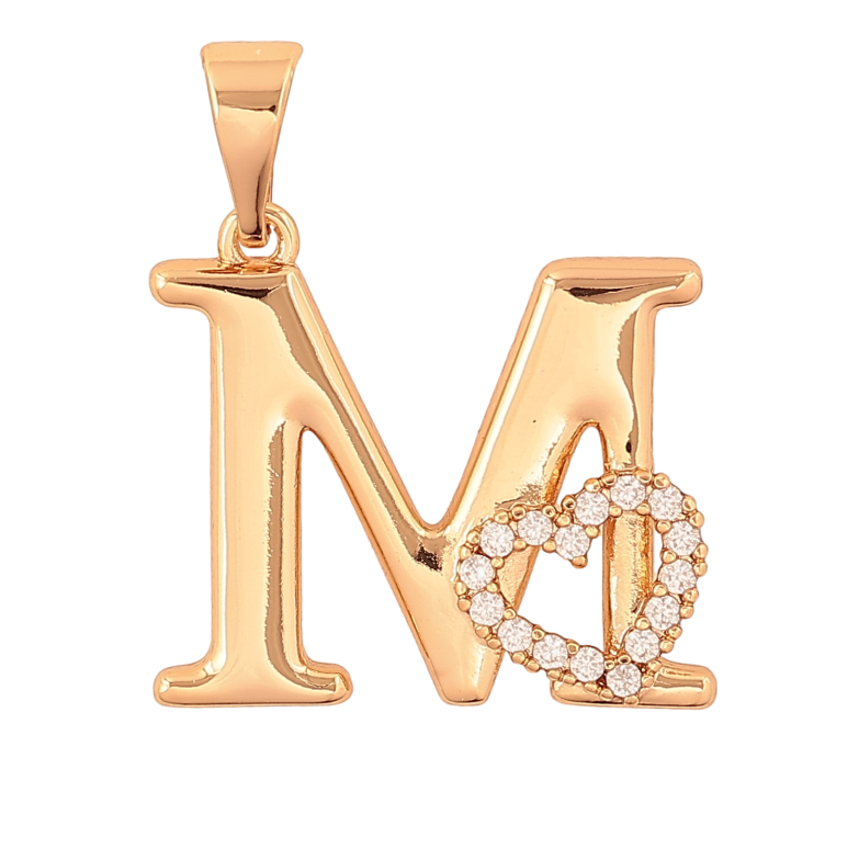 Кулон Xuping колір Позолота 18K "Літера M з серцем" для ланцюжка до 7мм фото №1 Кулон Xuping колір Позолота 18K "Літера M з серцем" для ланцюжка до 7мм фото №1