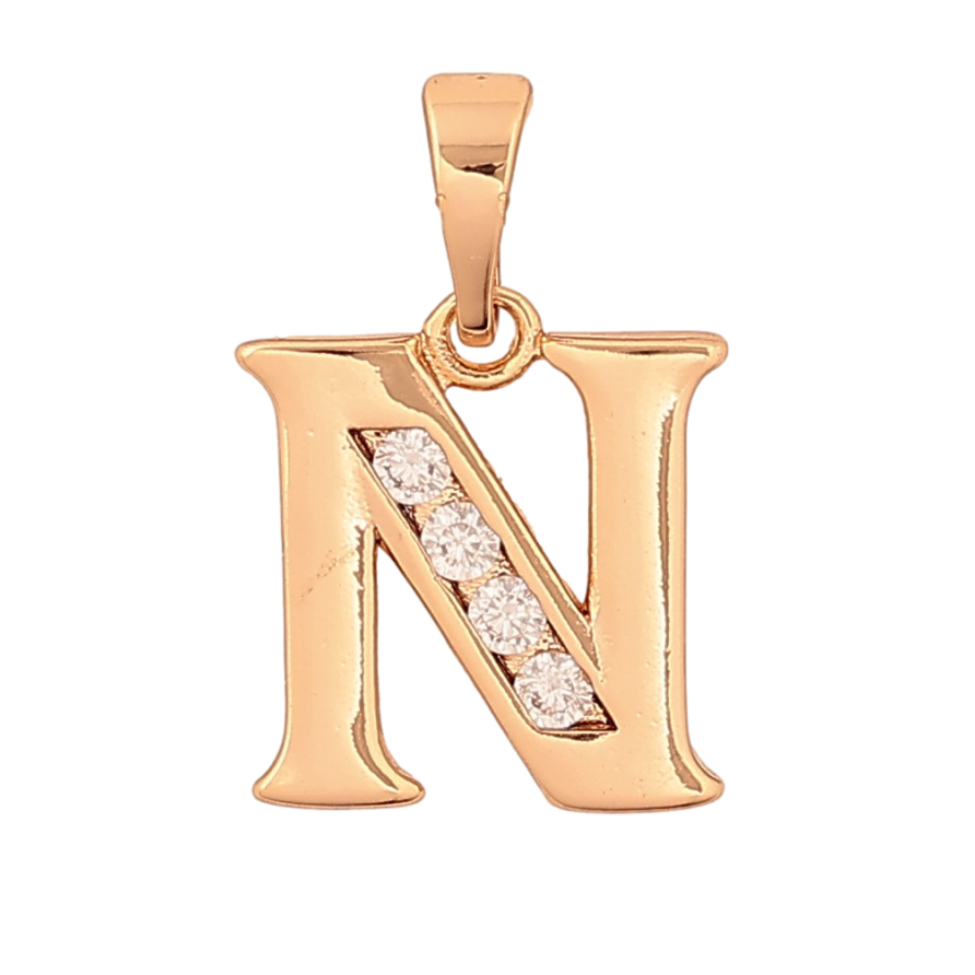 Кулон Xuping цвет Позолота 18K "Буква N" для цепочки до 5мм фото №1