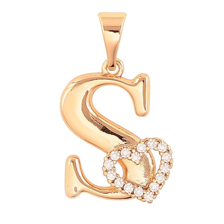Кулон Xuping колір Позолота 18K "Літера S з серцем" для ланцюжка до 7мм фото №1 Кулон Xuping колір Позолота 18K "Літера S з серцем" для ланцюжка до 7мм фото №1