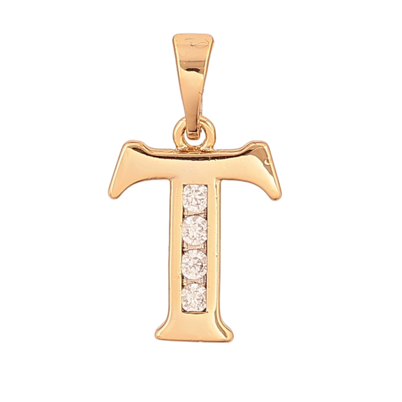 Кулон Xuping цвет Позолота 18K "Буква T" для цепочки до 5 мм фото №1