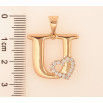 Кулон Xuping цвет Позолота 18K "Буква U с сердечком" для цепочки до 7мм фото №2 Кулон Xuping цвет Позолота 18K "Буква U с сердечком" для цепочки до 7мм фото №2