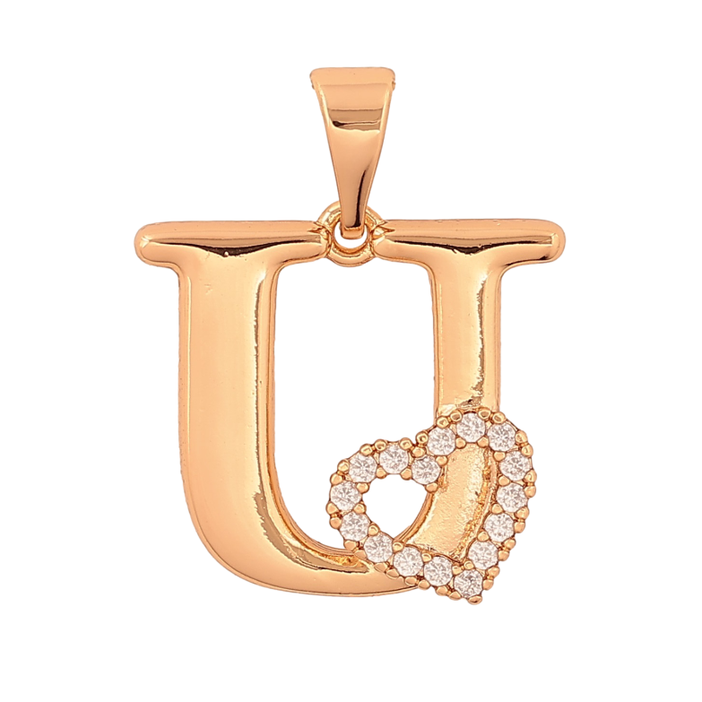 Кулон Xuping колір Позолота 18K "Літера U з серцем" для ланцюжка до 7мм фото №1 Кулон Xuping колір Позолота 18K "Літера U з серцем" для ланцюжка до 7мм фото №1