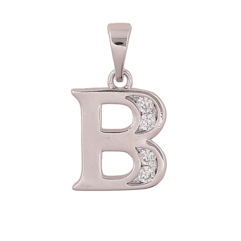 Кулон Xuping колір Родій "Літера B" для ланцюжка до 5мм фото №1 Кулон Xuping колір Родій "Літера B" для ланцюжка до 5мм фото №1