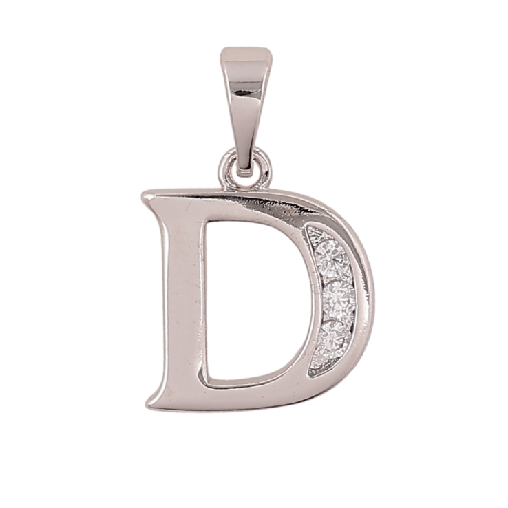 Кулон Xuping цвет Родий "Буква D" для цепочки до 5мм фото №3 Кулон Xuping цвет Родий "Буква D" для цепочки до 5мм фото №3