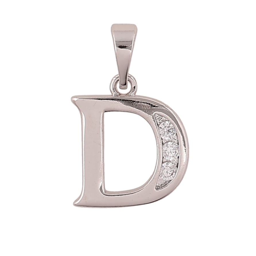 Кулон Xuping цвет Родий "Буква D" для цепочки до 5мм фото №1