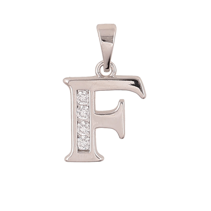 Кулон Xuping цвет Родий "Буква F" для цепочки до 5мм фото №5 Кулон Xuping цвет Родий "Буква F" для цепочки до 5мм фото №5
