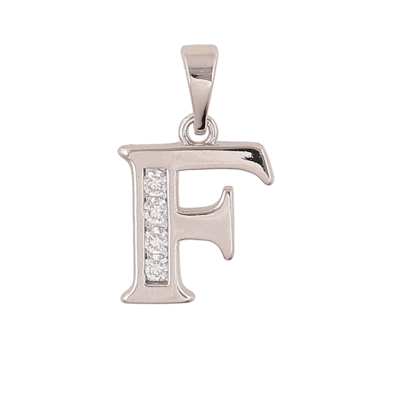 Кулон Xuping колір Родій "Літера F" для ланцюжка до 5мм фото №1