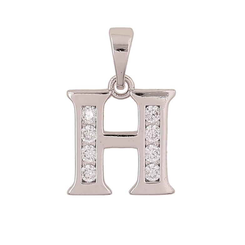 Кулон Xuping колір Родій "Літера H" для ланцюжка до 5мм фото №1