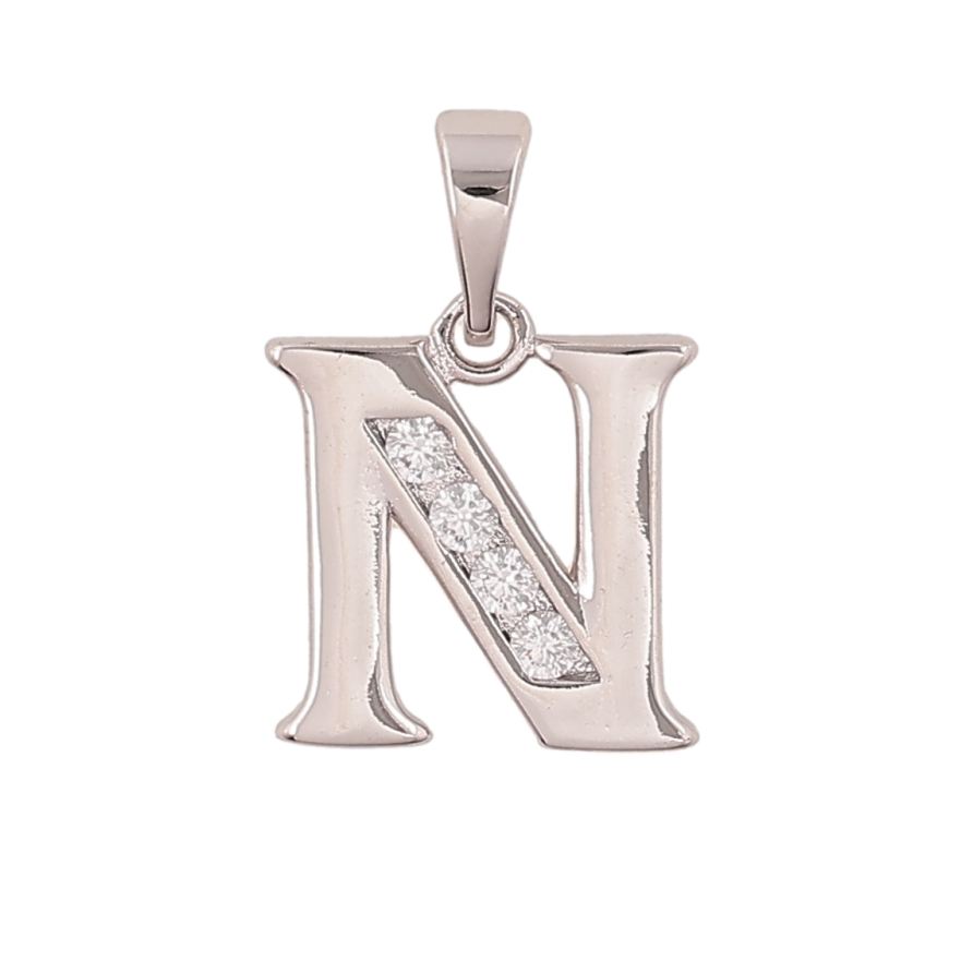 Кулон Xuping колір Родій "Літера N" для ланцюжка до 5мм фото №1