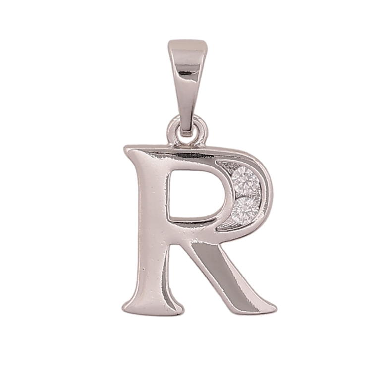 Кулон Xuping колір Родій "Літера R" для ланцюжка до 5мм фото №1 Кулон Xuping колір Родій "Літера R" для ланцюжка до 5мм фото №1