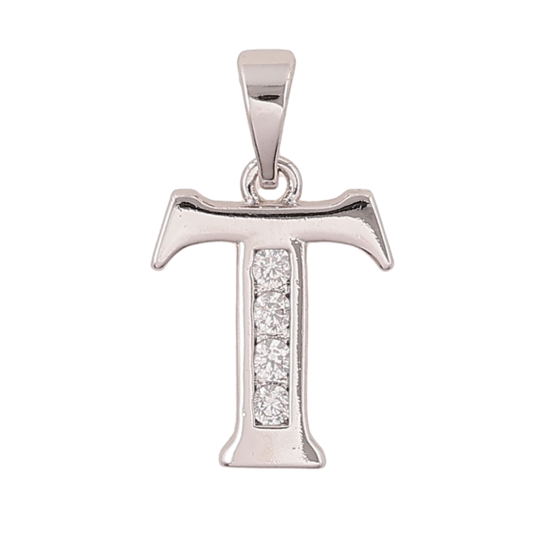 Кулон Xuping колір Родій "Літера T" для ланцюжка до 5мм фото №1