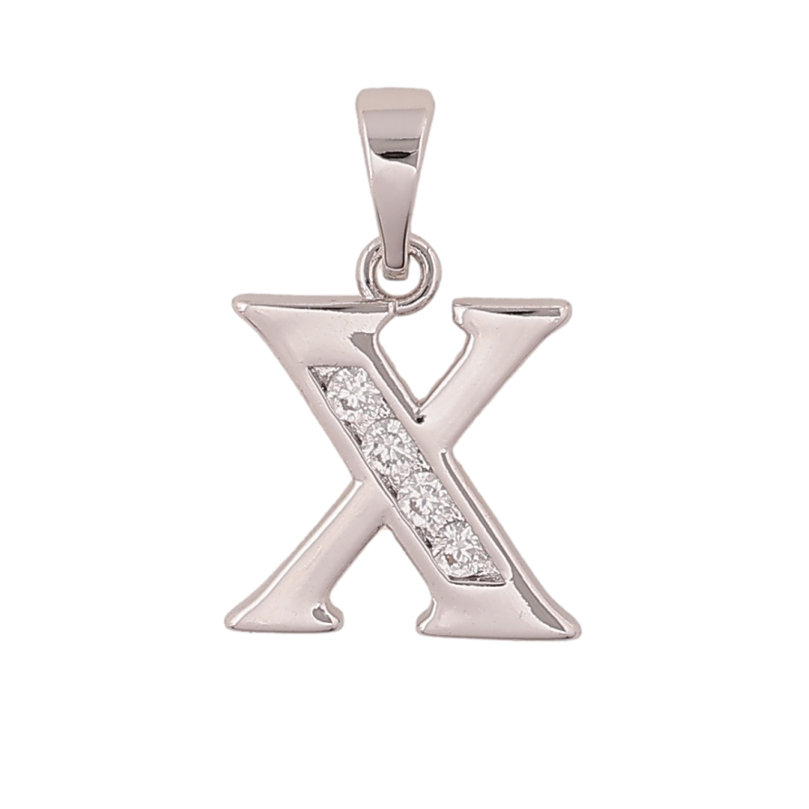 Кулон Xuping колір Родій "Літера Х" для ланцюжка до 5мм фото №1