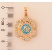 Кулон Xuping цвет Позолота 18K "Цветок с эмалью, кристаллами и надписью Аллах" для цепочки до 6мм фото №3