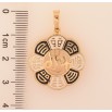 Кулон Xuping колір Позолота 18K "Квіточка з візерунком чорно-білою емаллю та написом Аллах" для ланцюжка до 6мм фото №2