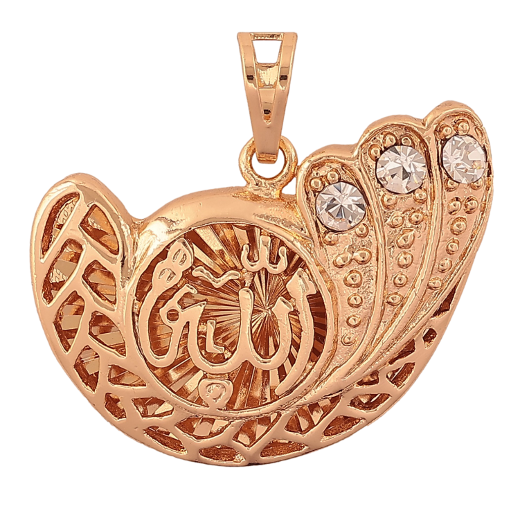 Кулон Xuping цвет Позолота 18K "Мусульманская подвеска с резной надписью Аллах и вставками кристаллов" для цепочки до 7мм фото №12