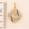 Кулон Xuping цвет Позолота 18K "Резная подвеска с сине-голубой эмалью и надписью Аллах" для цепочки до 6мм фото №2