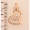 Кулон Xuping колір Позолота 18K "Серце з метеликом напис Аллах" для ланцюжка до 7мм фото №4