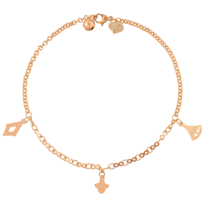 Браслет Xuping M&L цвет 18К на ногу "Цепочка с подвесками" длинна 24см х 2мм фото №1