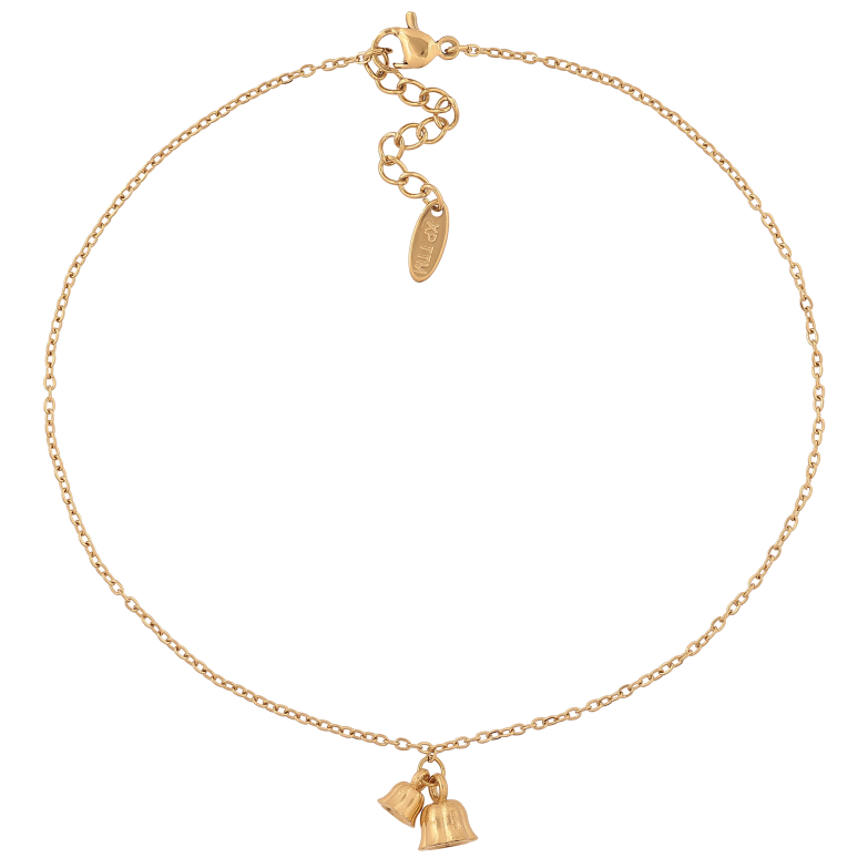 Браслет Xuping ТТМ Stainless Steel колір 14К на ногу "Ланцюжок з підвісками" довжина з дод. ланцюжком 27-30см х 1мм фото №1