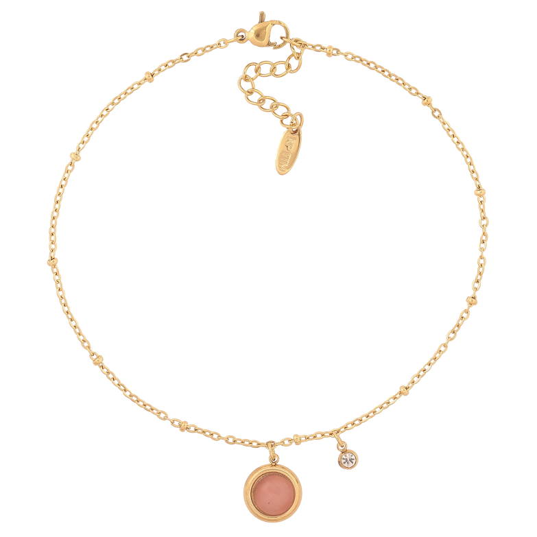 Браслет Xuping ТТМ Stainless Steel колір 14К на ногу "Ланцюжок з підвісками" довжина з дод. ланцюжком 24.5-28см х 2мм фото №1