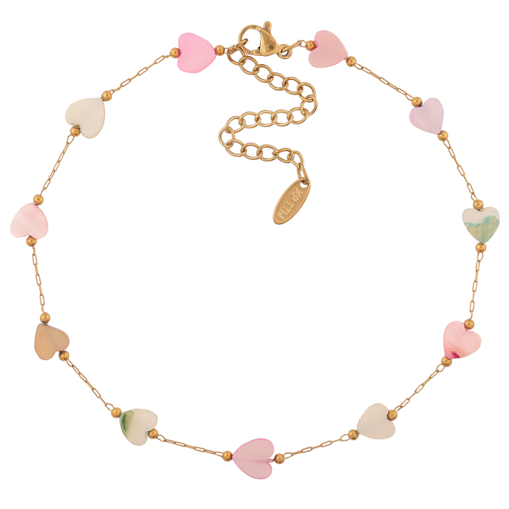 Браслет Xuping ТТМ Stainless Steel колір 14К на ногу "Ланцюжок з кольоровими сердечками" довжина з дод. ланцюжком 24-30см х 1-7мм фото №15 Браслет Xuping ТТМ Stainless Steel колір 14К на ногу "Ланцюжок з кольоровими сердечками" довжина з дод. ланцюжком 24-30см х 1-7мм фото №15