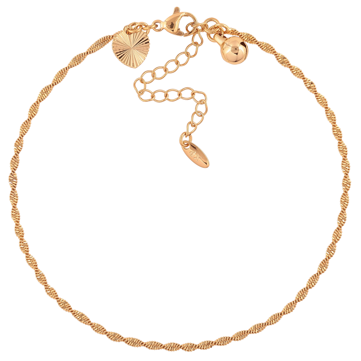 Браслет Xuping цвет Позолота 18K на ногу "Цепочка Супердиск" размер с доп.цепочкой 23-28см х 2мм фото №7